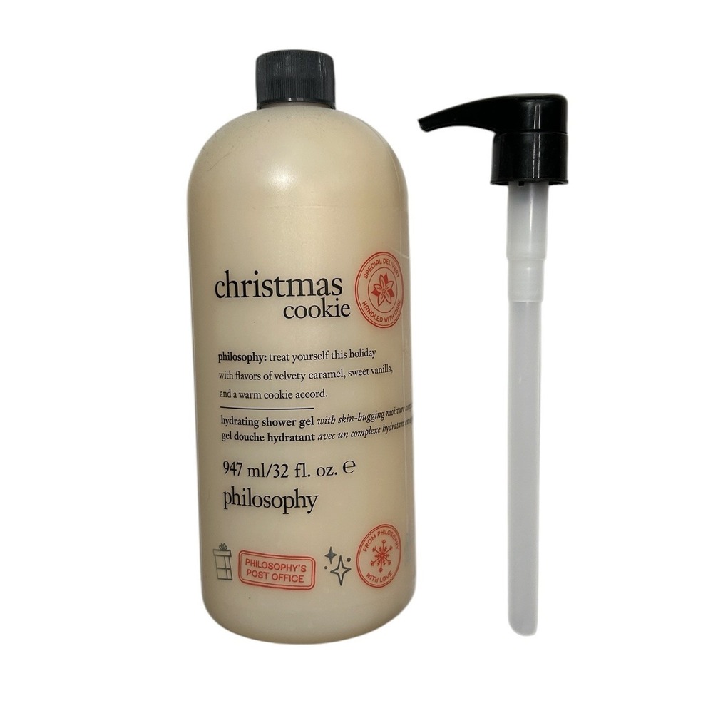 PHILOSOPHY Christmas Cookie Shower 3 in 1 Gel, Bubble Bath & Shampoo Pump 32oz